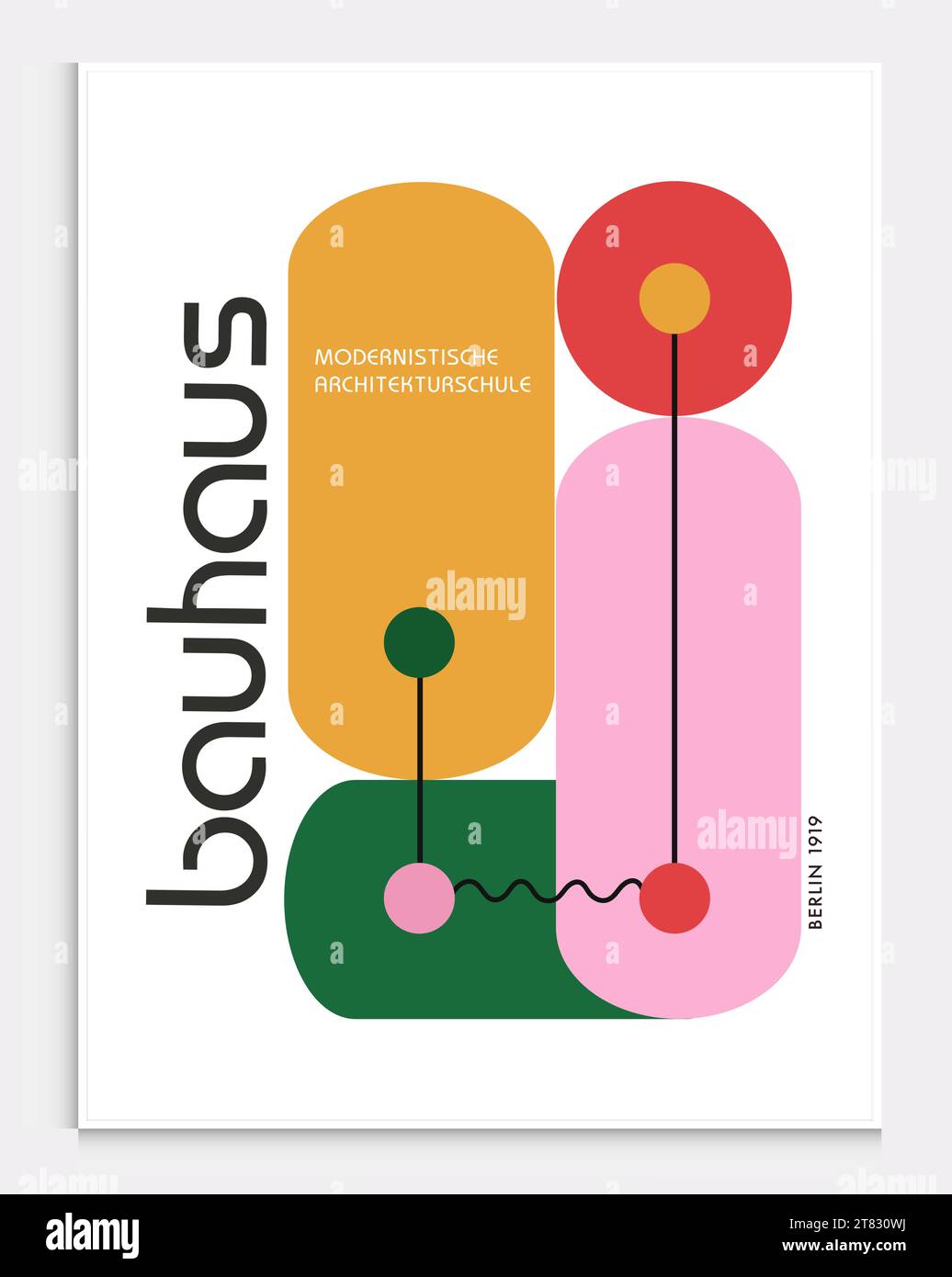 Enthält abstrakte Kunst im bauhaus-Stil, dekorative moderne Kunst, Vektor-Illustration Poster. Drucke, Galerie Wandbilder, Büro Wandbilder, Stock Vektor