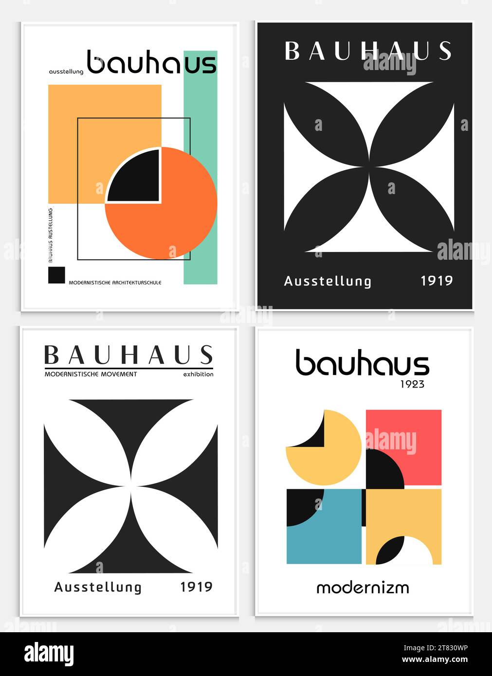 Enthält abstrakte Kunst im bauhaus-Stil, dekorative moderne Kunst, Vektor-Illustration Poster. Drucke, Galerie Wandbilder, Büro Wandbilder, Stock Vektor