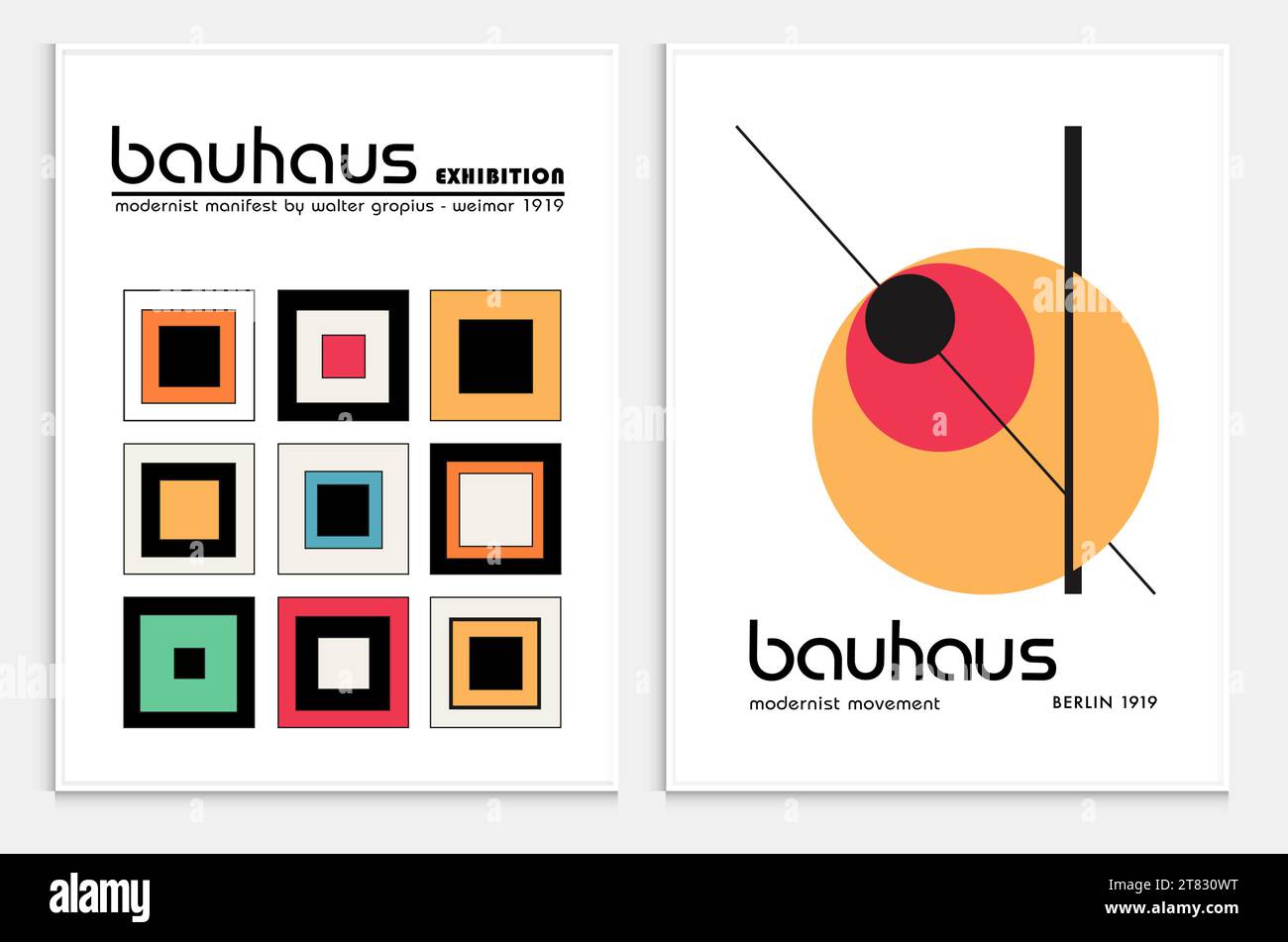 Enthält abstrakte Kunst im bauhaus-Stil, dekorative moderne Kunst, Vektor-Illustration Poster. Drucke, Galerie Wandbilder, Büro Wandbilder, Stock Vektor
