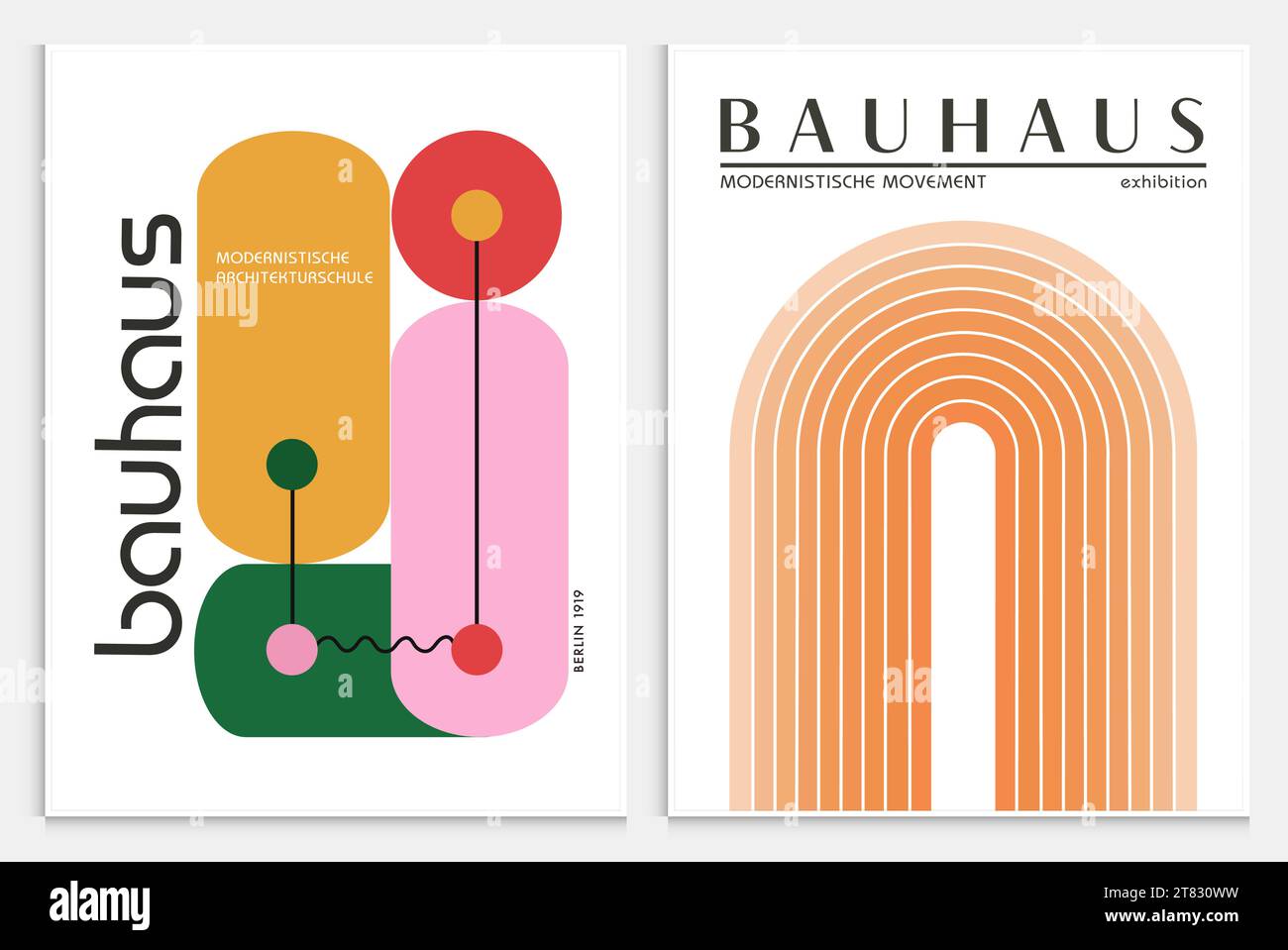 Enthält abstrakte Kunst im bauhaus-Stil, dekorative moderne Kunst, Vektor-Illustration Poster. Drucke, Galerie Wandbilder, Büro Wandbilder, Stock Vektor