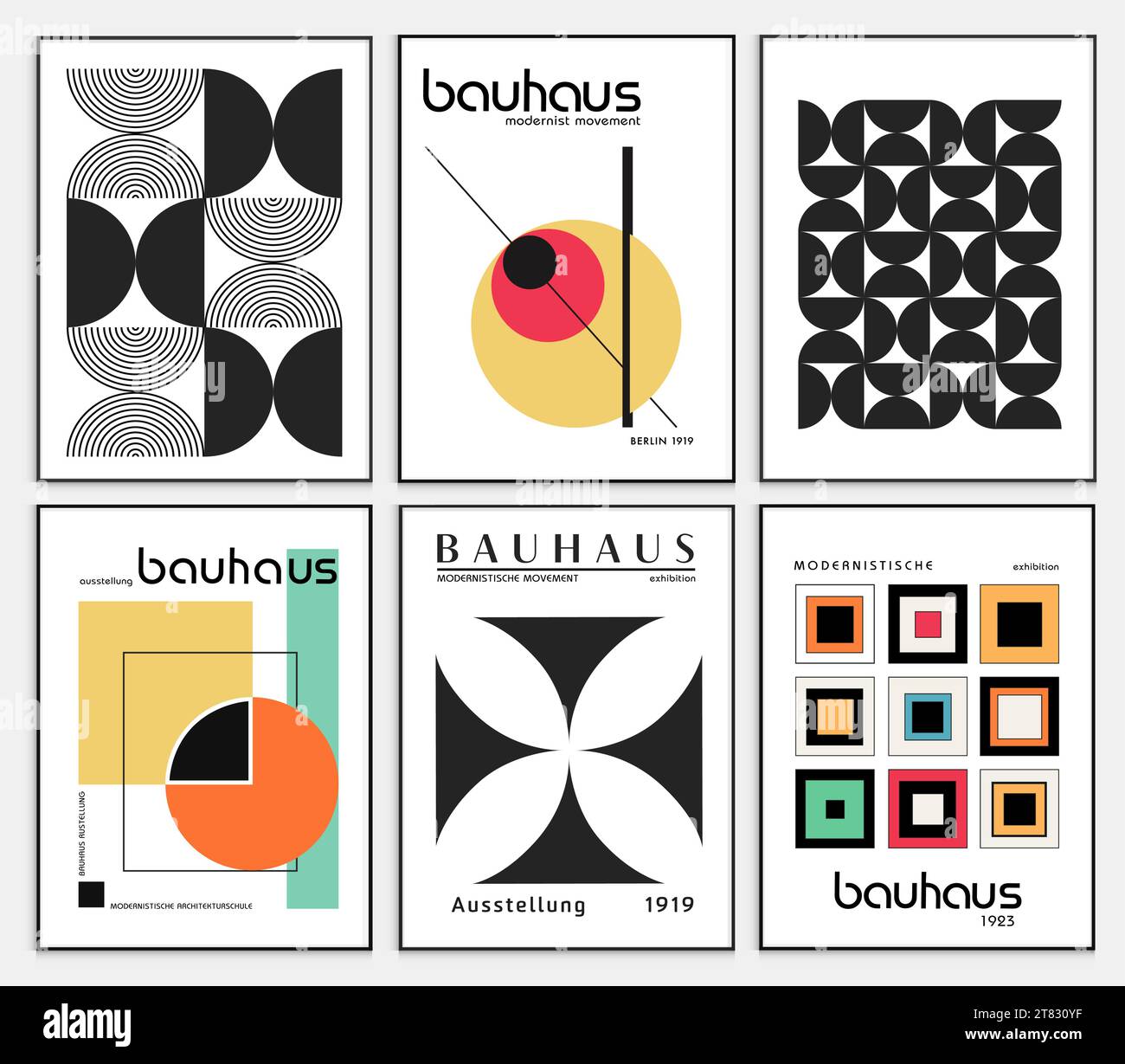 Enthält abstrakte Kunst im bauhaus-Stil, dekorative moderne Kunst, Vektor-Illustration Poster. Drucke, Galerie Wandbilder, Büro Wandbilder, Stock Vektor