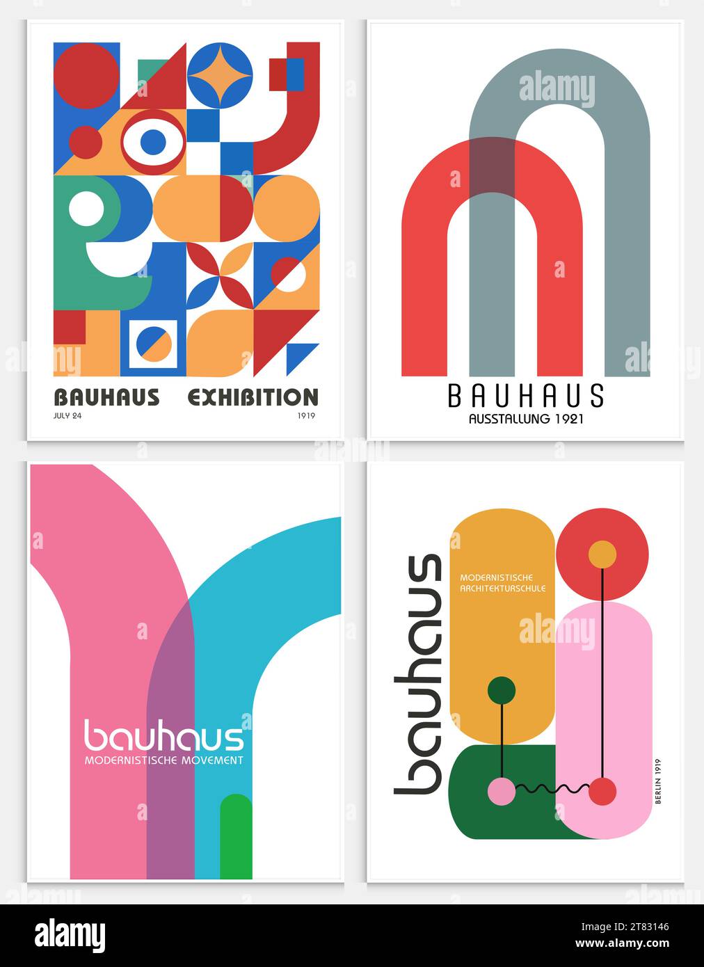 Enthält abstrakte Kunst im bauhaus-Stil, dekorative moderne Kunst, Vektor-Illustration Poster. Drucke, Galerie Wandbilder, Büro Wandbilder, Stock Vektor