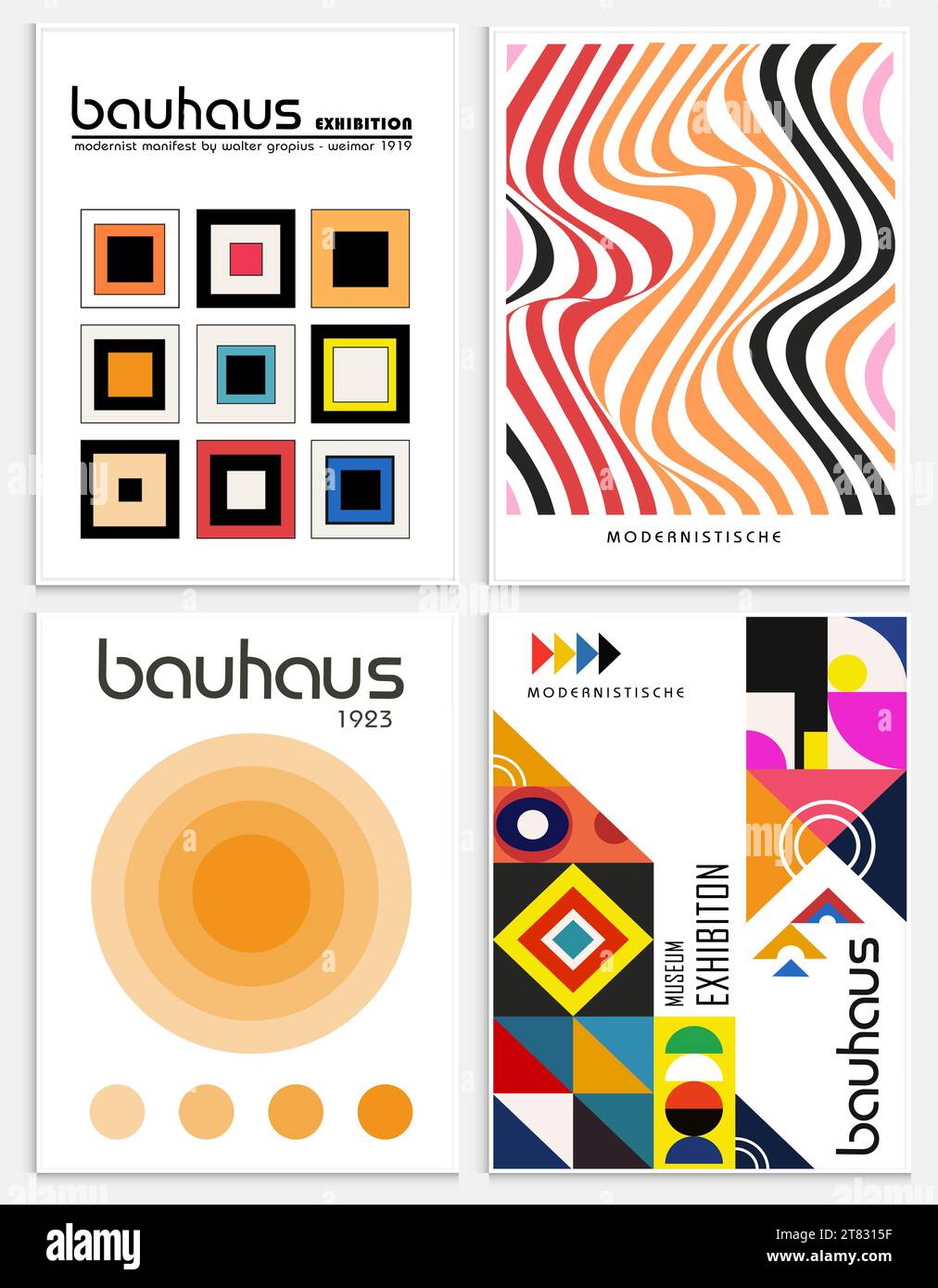 Enthält abstrakte Kunst im bauhaus-Stil, dekorative moderne Kunst, Vektor-Illustration Poster. Drucke, Galerie Wandbilder, Büro Wandbilder, Stock Vektor