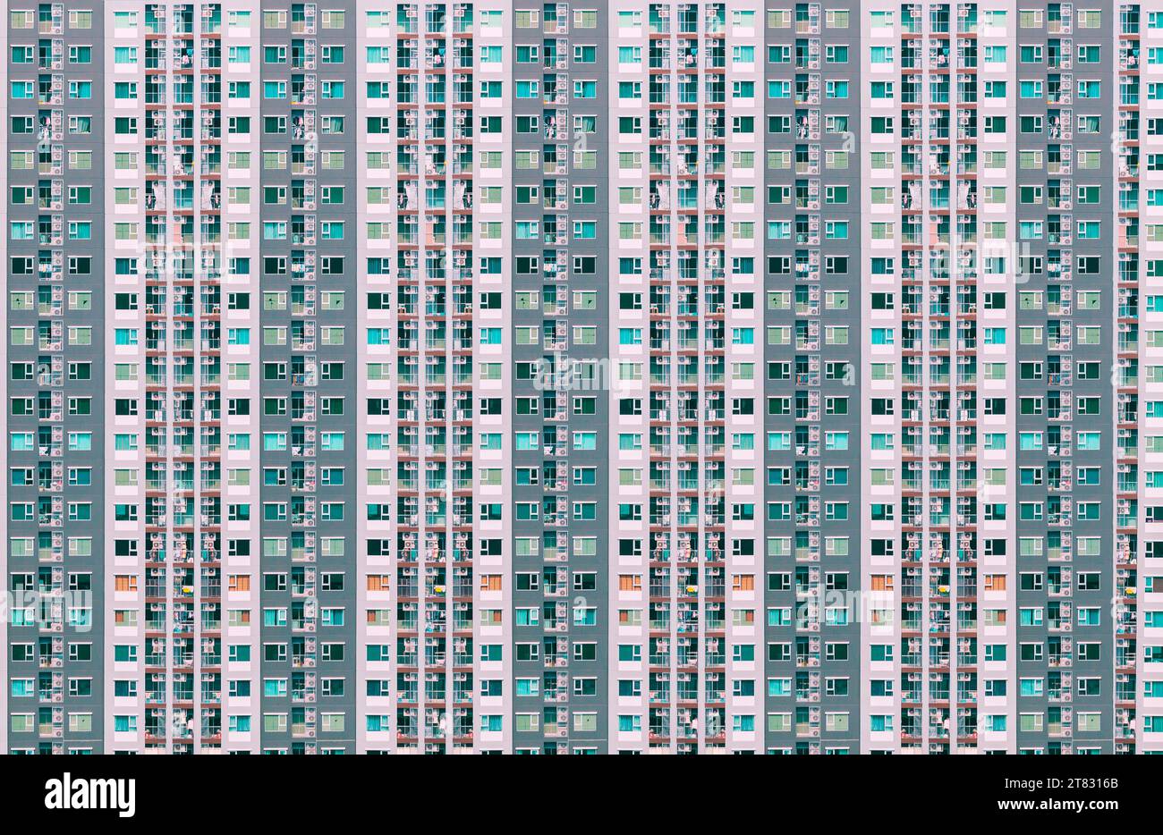 Gemustertes Äußere des Apartments Stockfoto