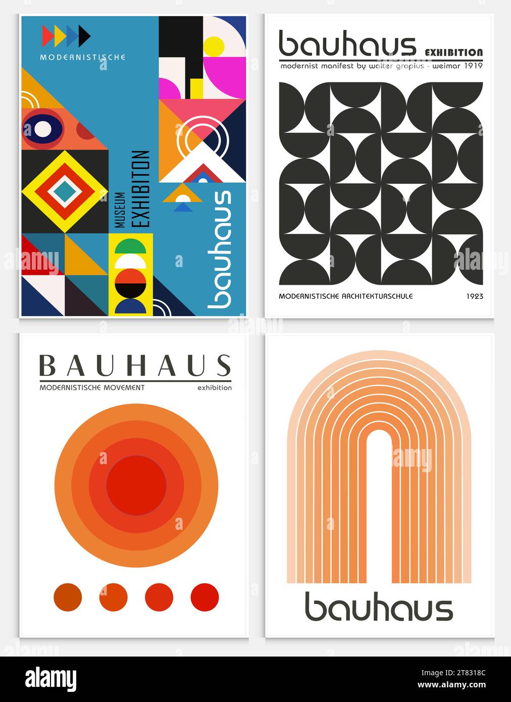 Enthält abstrakte Kunst im bauhaus-Stil, dekorative moderne Kunst, Vektor-Illustration Poster. Drucke, Galerie Wandbilder, Büro Wandbilder, Stock Vektor