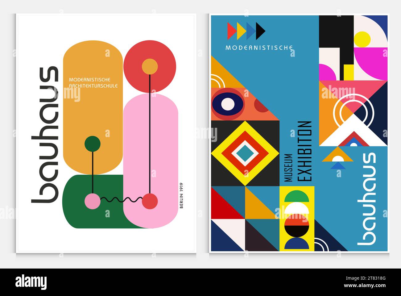 Enthält abstrakte Kunst im bauhaus-Stil, dekorative moderne Kunst, Vektor-Illustration Poster. Drucke, Galerie Wandbilder, Büro Wandbilder, Stock Vektor