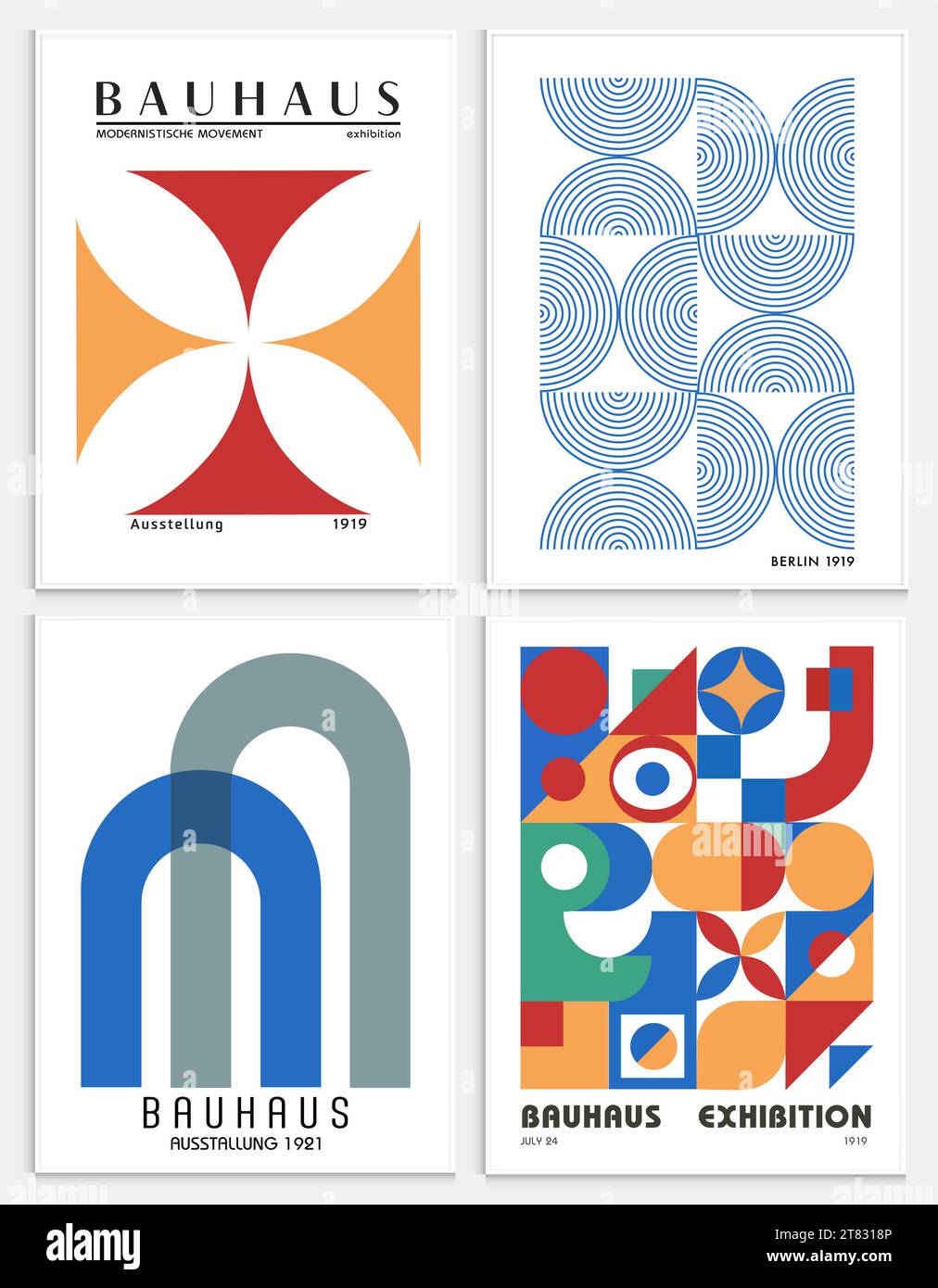 Enthält abstrakte Kunst im bauhaus-Stil, dekorative moderne Kunst, Vektor-Illustration Poster. Drucke, Galerie Wandbilder, Büro Wandbilder, Stock Vektor