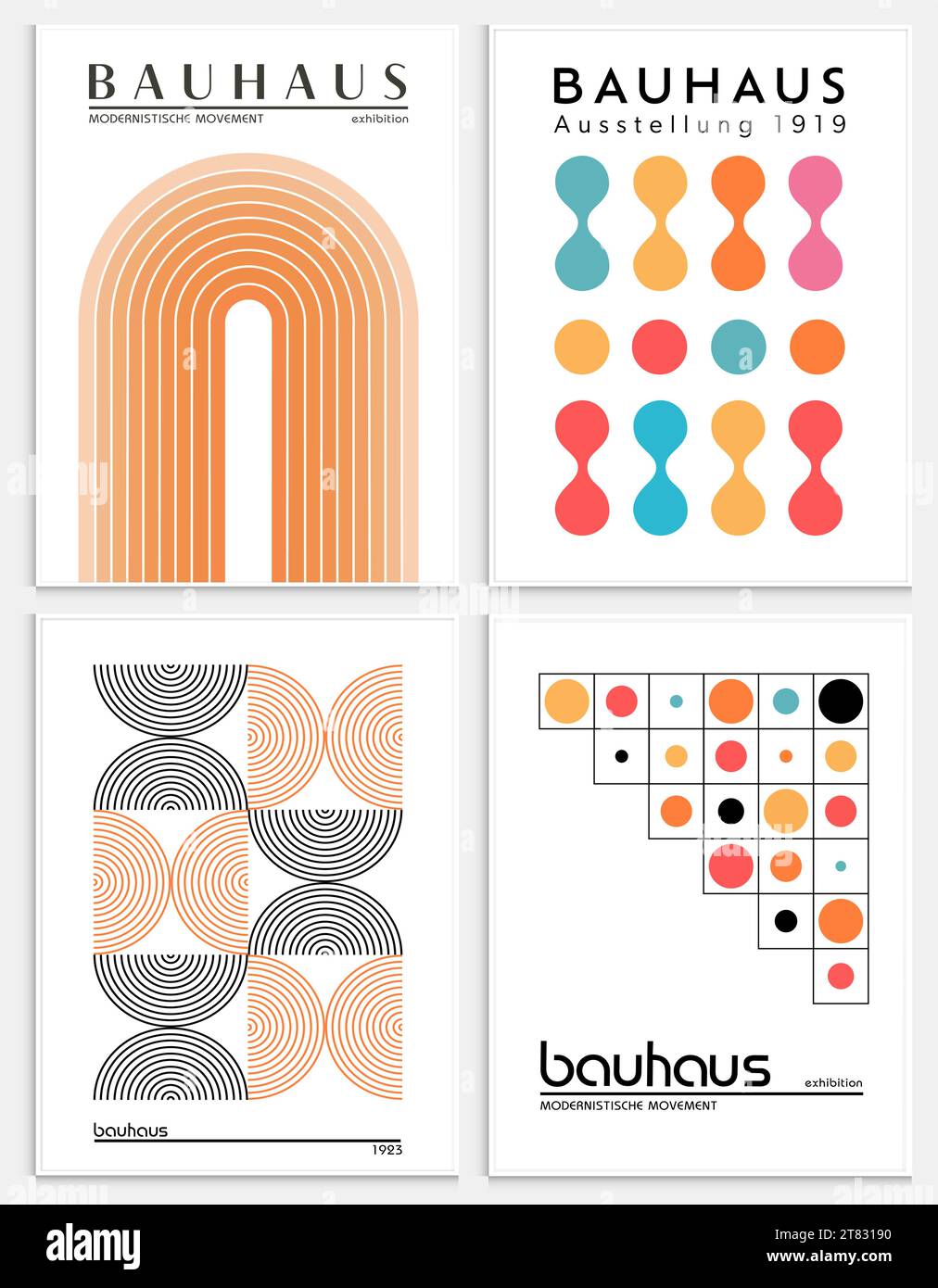 Enthält abstrakte Kunst im bauhaus-Stil, dekorative moderne Kunst, Vektor-Illustration Poster. Drucke, Galerie Wandbilder, Büro Wandbilder, Stock Vektor