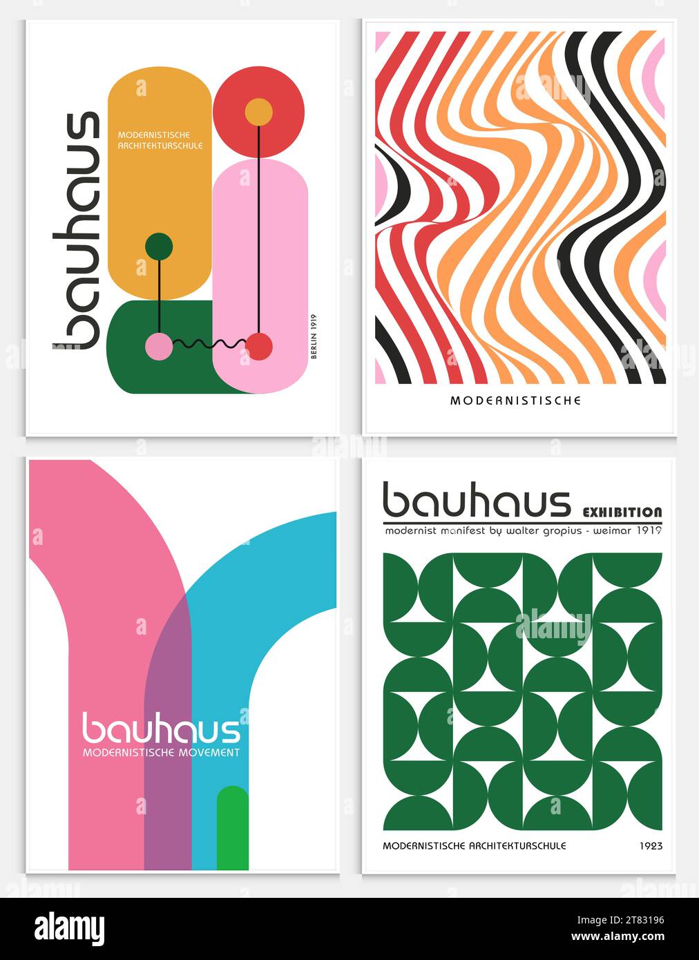 Enthält abstrakte Kunst im bauhaus-Stil, dekorative moderne Kunst, Vektor-Illustration Poster. Drucke, Galerie Wandbilder, Büro Wandbilder, Stock Vektor