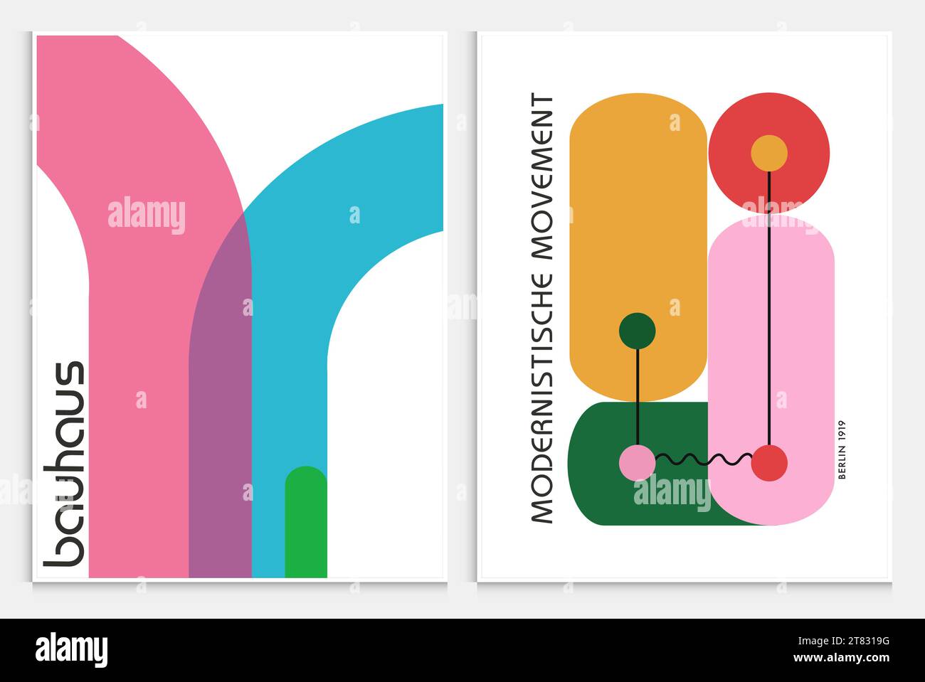 Enthält abstrakte Kunst im bauhaus-Stil, dekorative moderne Kunst, Vektor-Illustration Poster. Drucke, Galerie Wandbilder, Büro Wandbilder, Stock Vektor