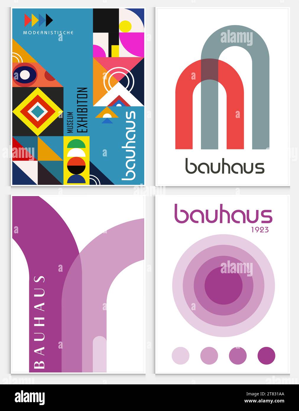 Enthält abstrakte Kunst im bauhaus-Stil, dekorative moderne Kunst, Vektor-Illustration Poster. Drucke, Galerie Wandbilder, Büro Wandbilder, Stock Vektor