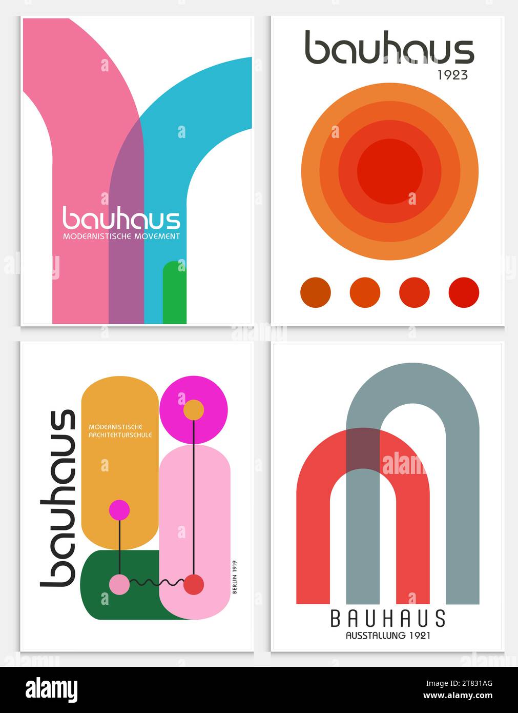 Enthält abstrakte Kunst im bauhaus-Stil, dekorative moderne Kunst, Vektor-Illustration Poster. Drucke, Galerie Wandbilder, Büro Wandbilder, Stock Vektor