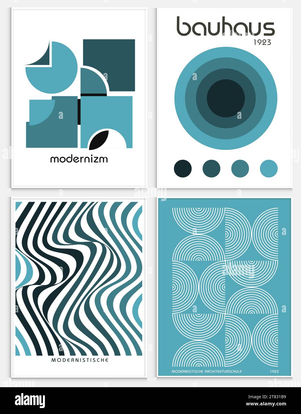 Enthält abstrakte Kunst im bauhaus-Stil, dekorative moderne Kunst, Vektor-Illustration Poster. Drucke, Galerie Wandbilder, Büro Wandbilder, Stock Vektor