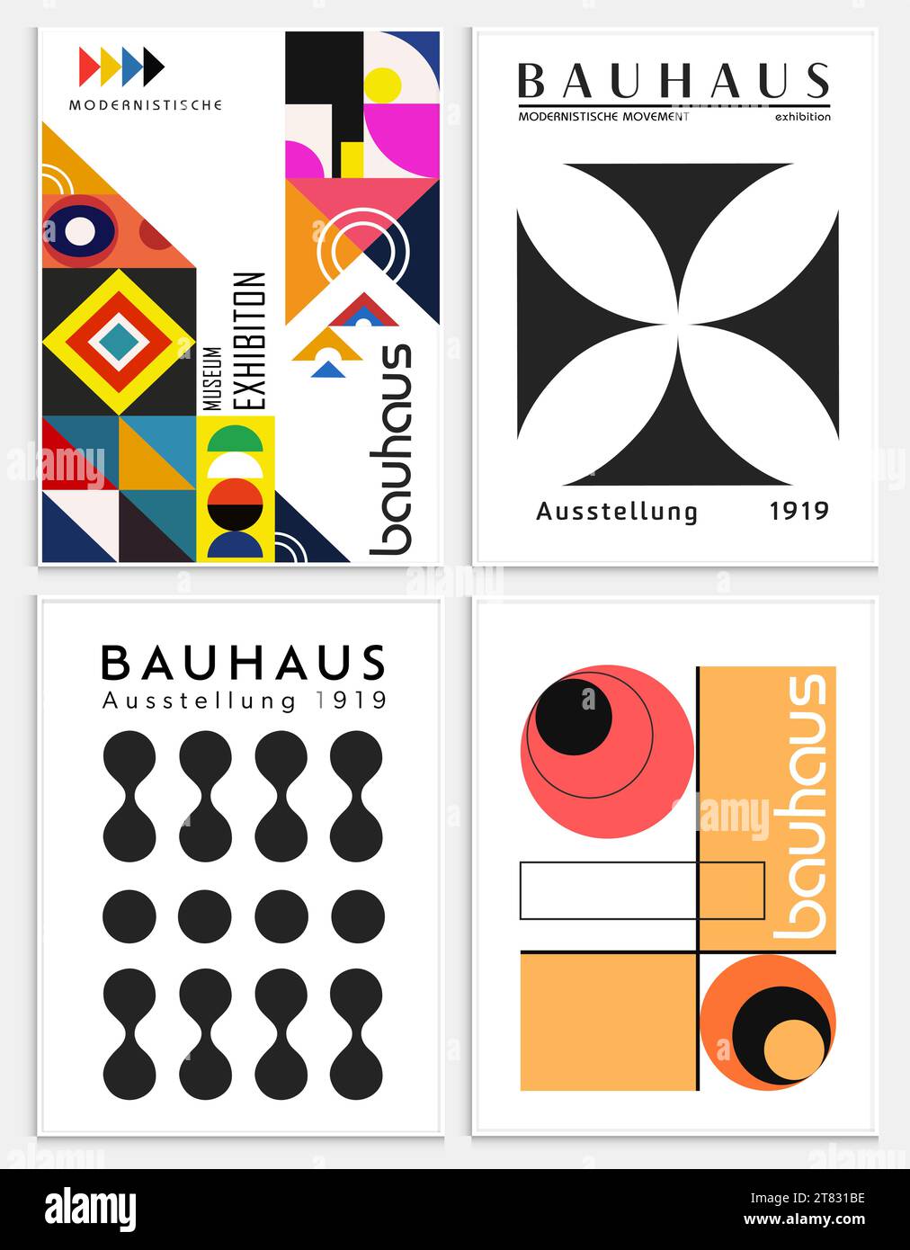 Enthält abstrakte Kunst im bauhaus-Stil, dekorative moderne Kunst, Vektor-Illustration Poster. Drucke, Galerie Wandbilder, Büro Wandbilder, Stock Vektor