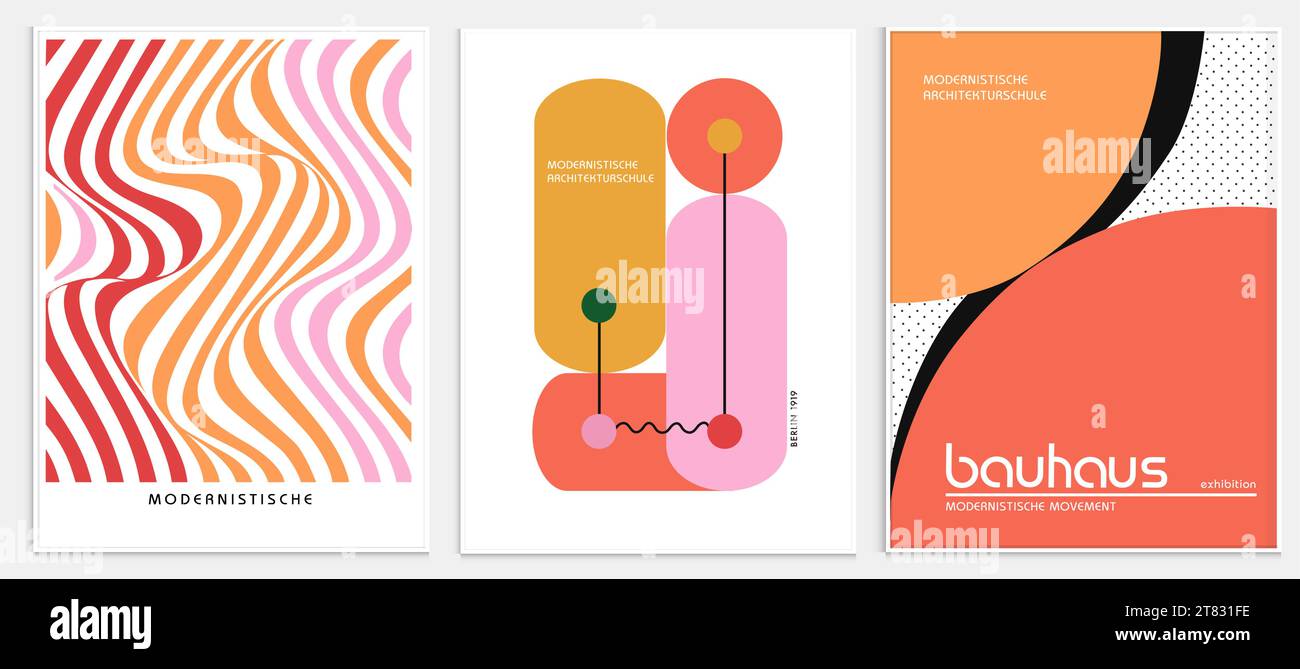 Enthält abstrakte Kunst im bauhaus-Stil, dekorative moderne Kunst, Vektor-Illustration Poster. Drucke, Galerie Wandbilder, Büro Wandbilder, Stock Vektor