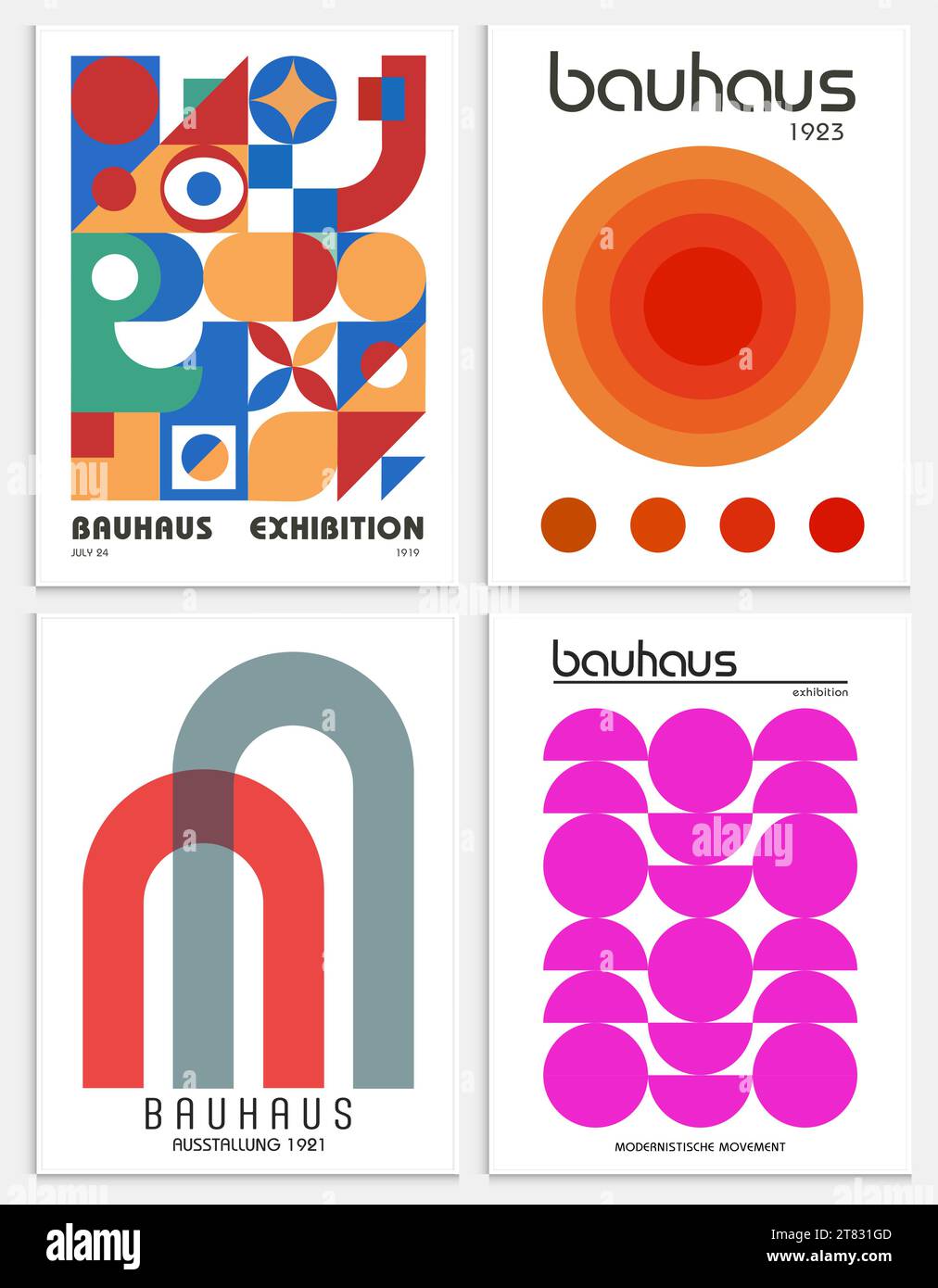 Enthält abstrakte Kunst im bauhaus-Stil, dekorative moderne Kunst, Vektor-Illustration Poster. Drucke, Galerie Wandbilder, Büro Wandbilder, Stock Vektor