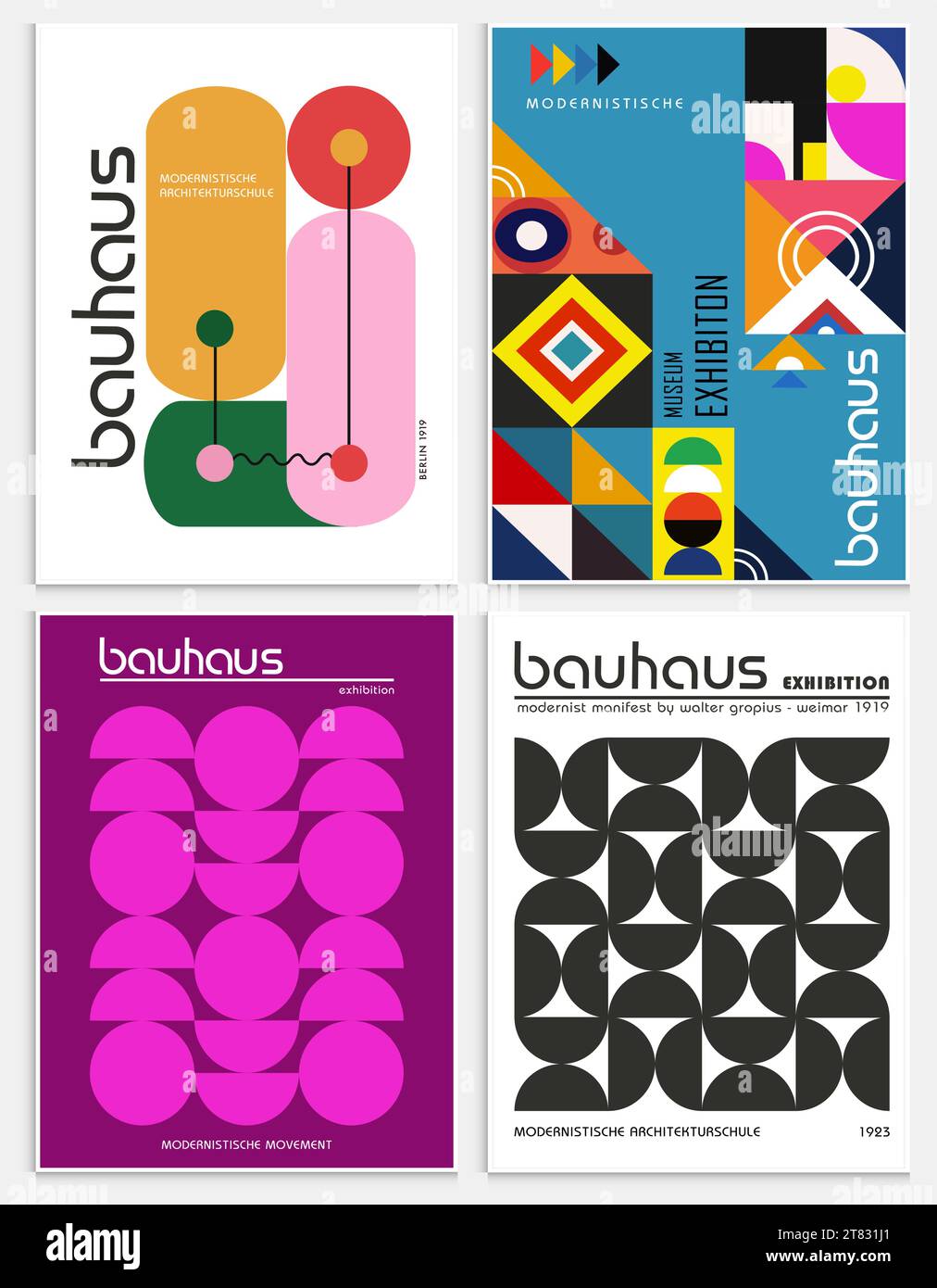 Enthält abstrakte Kunst im bauhaus-Stil, dekorative moderne Kunst, Vektor-Illustration Poster. Drucke, Galerie Wandbilder, Büro Wandbilder, Stock Vektor