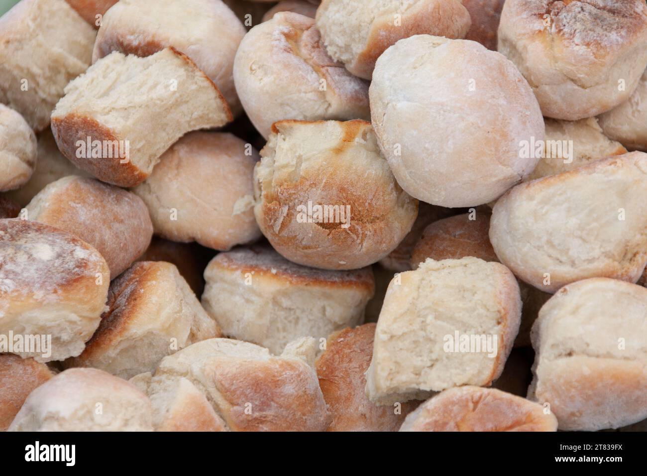 Botswana-Speisen, Phaphatha oder Diphaphatha werden normalerweise zum Frühstück oder als Snack eingenommen. Stockfoto