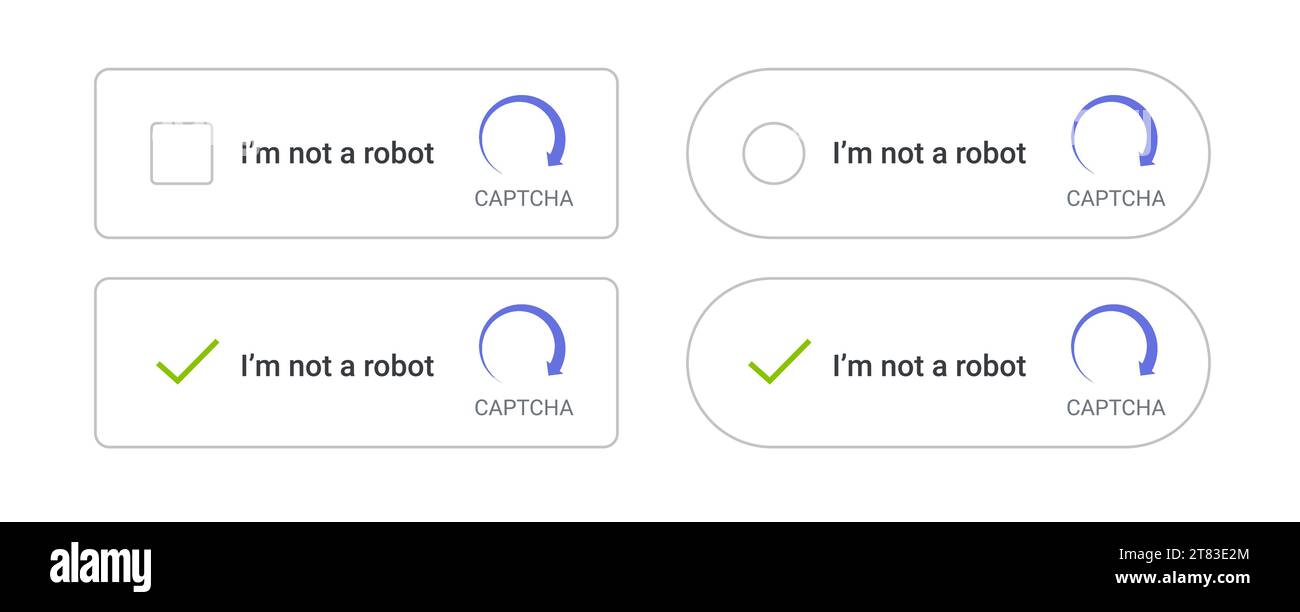 Kein Roboter-Captcha-Vektortest-Bild-Hinderniscomputer. Captcha Code öffentliches Internet-Passwort, keine Robotersorgen Stock Vektor