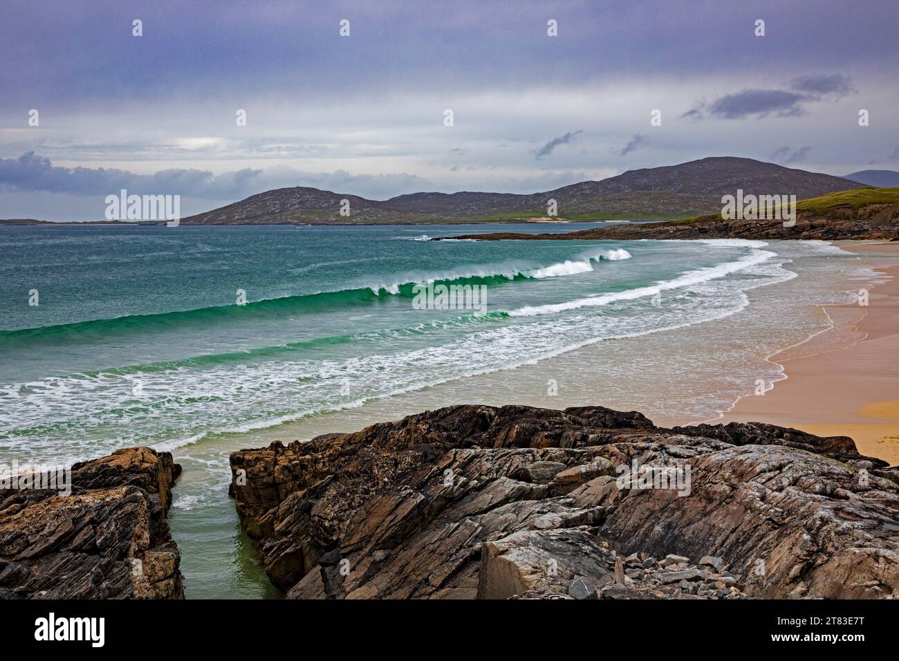 Traigh Lar Beach, West Harris, Isle of Harris, Äußere Hebriden, Schottland, UK Stockfoto