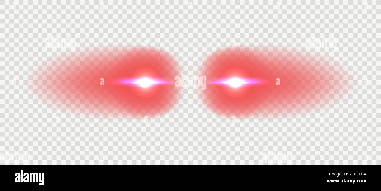 Laser Red Eyes Meme Game Superhelden-Vektorvorlage Illustration. Comic Red Eyes Laser Red Meme Overlay. Stock Vektor
