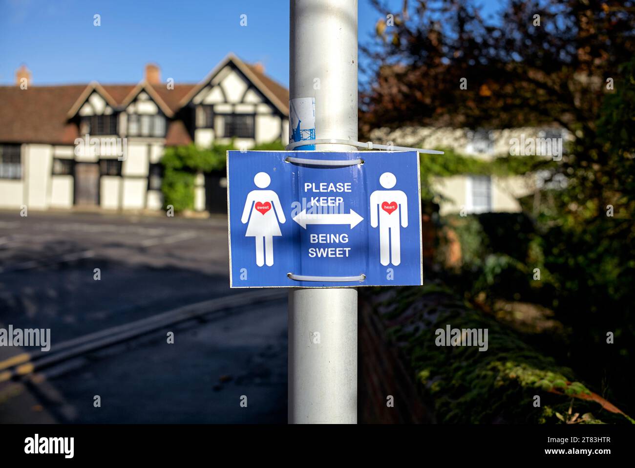 Sweet Hearts, "Please keep be be Sweet", süßes Schild England UK Stockfoto