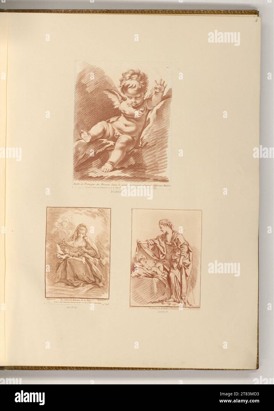 Gilles Demarteau (Engraver) Putto; Maria Mit Kind. Bleistift 1742-1776 , 1742/1776 Stockfoto