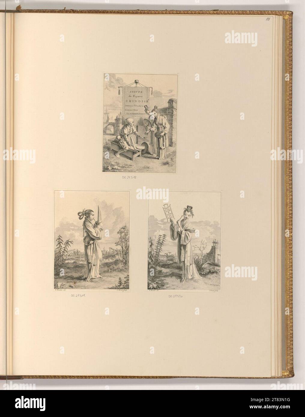 Jean Pierre Louis Laurent Houel (Engraver) chinesische Figuren. Ätzung, Kupferstich 1755-1813 , 1755/1813 Stockfoto