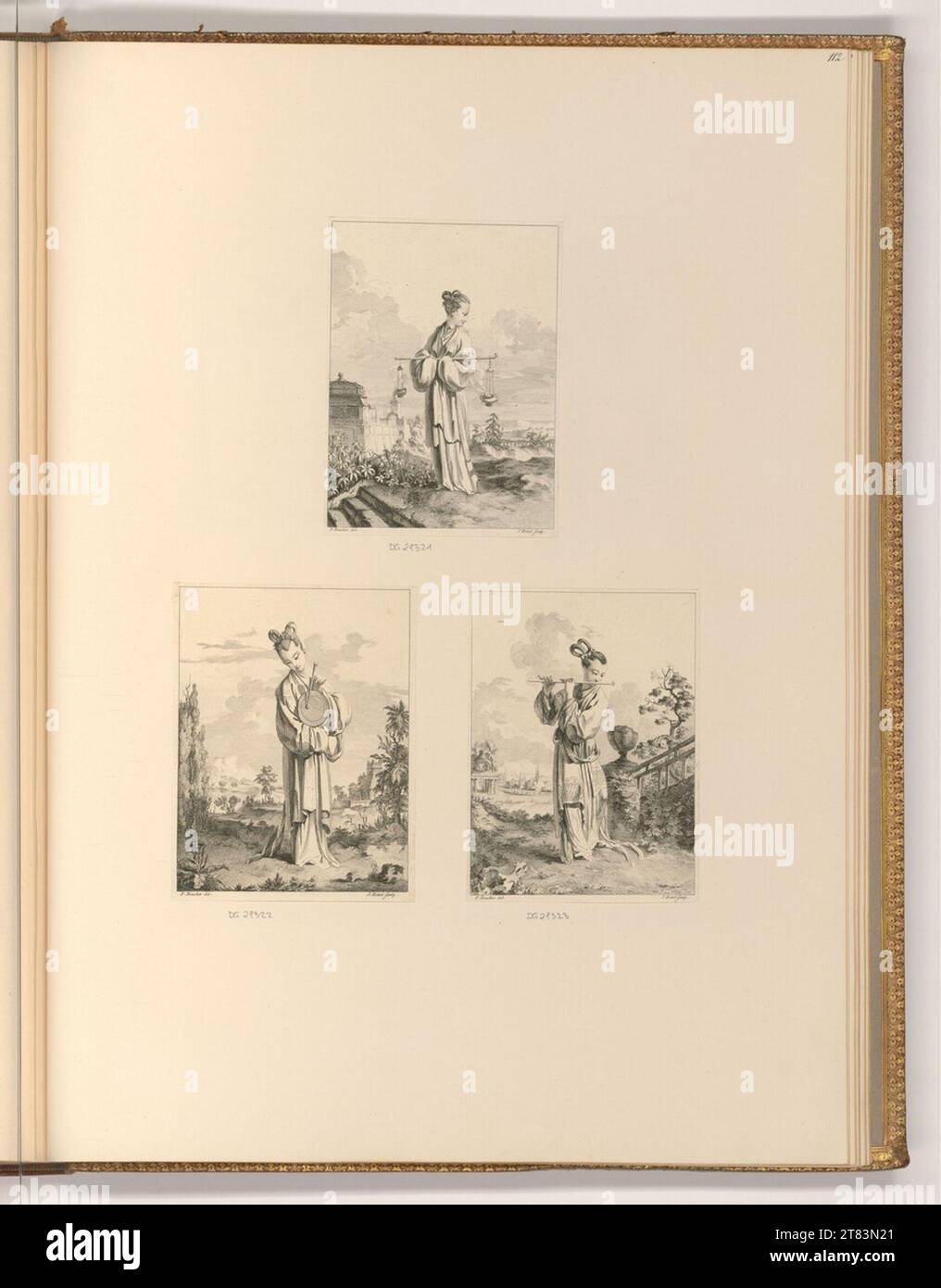 Jean Pierre Louis Laurent Houel (Engraver) chinesische Figuren. Ätzung, Kupferstich 1755-1813 , 1755/1813 Stockfoto