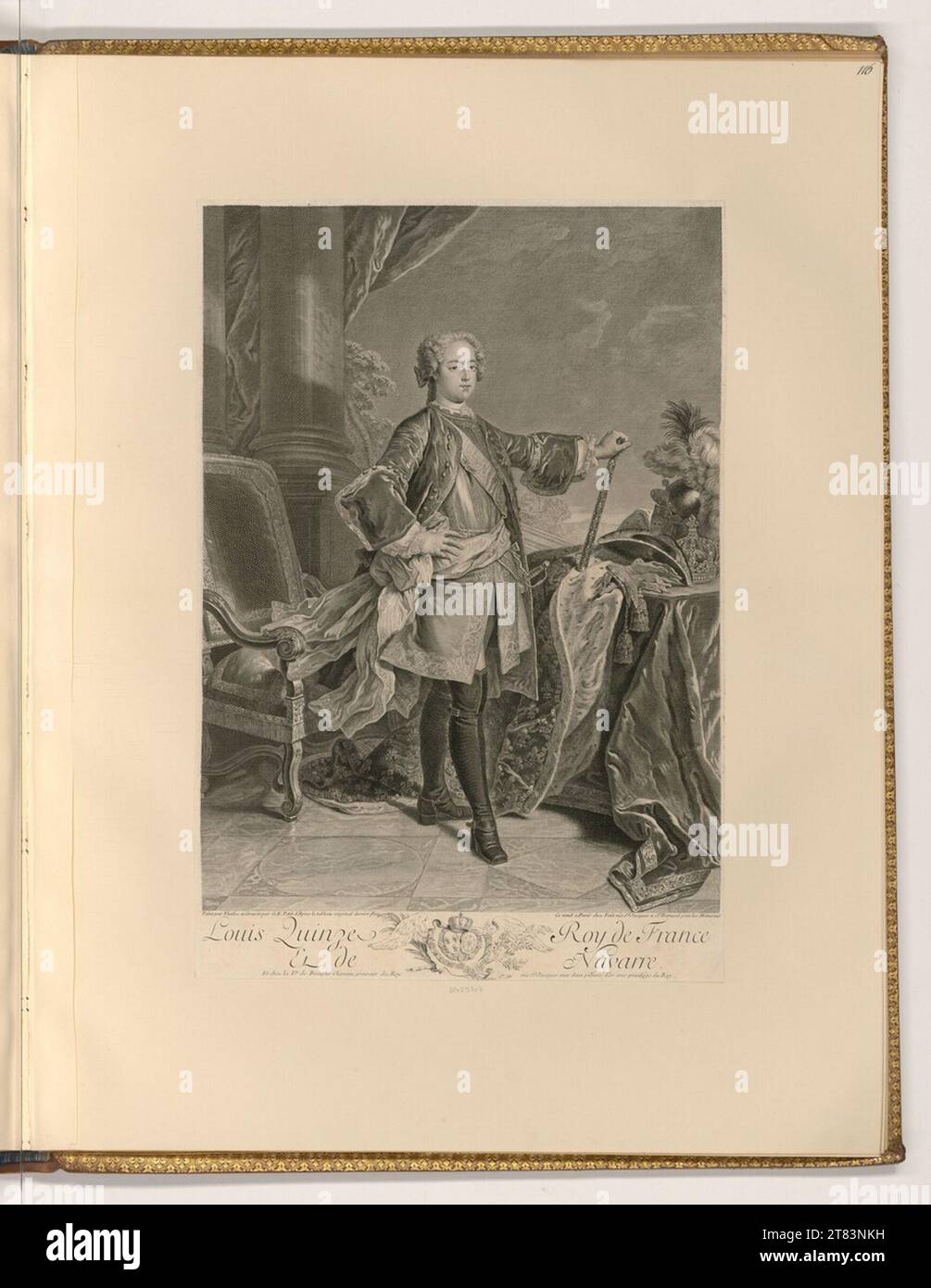Gilles Edme Petit (Engraver) Louis Fünfzehn Roy von Frankreich. Kupferstich, Ätzung 1725-1765 , 1725/1765 Stockfoto