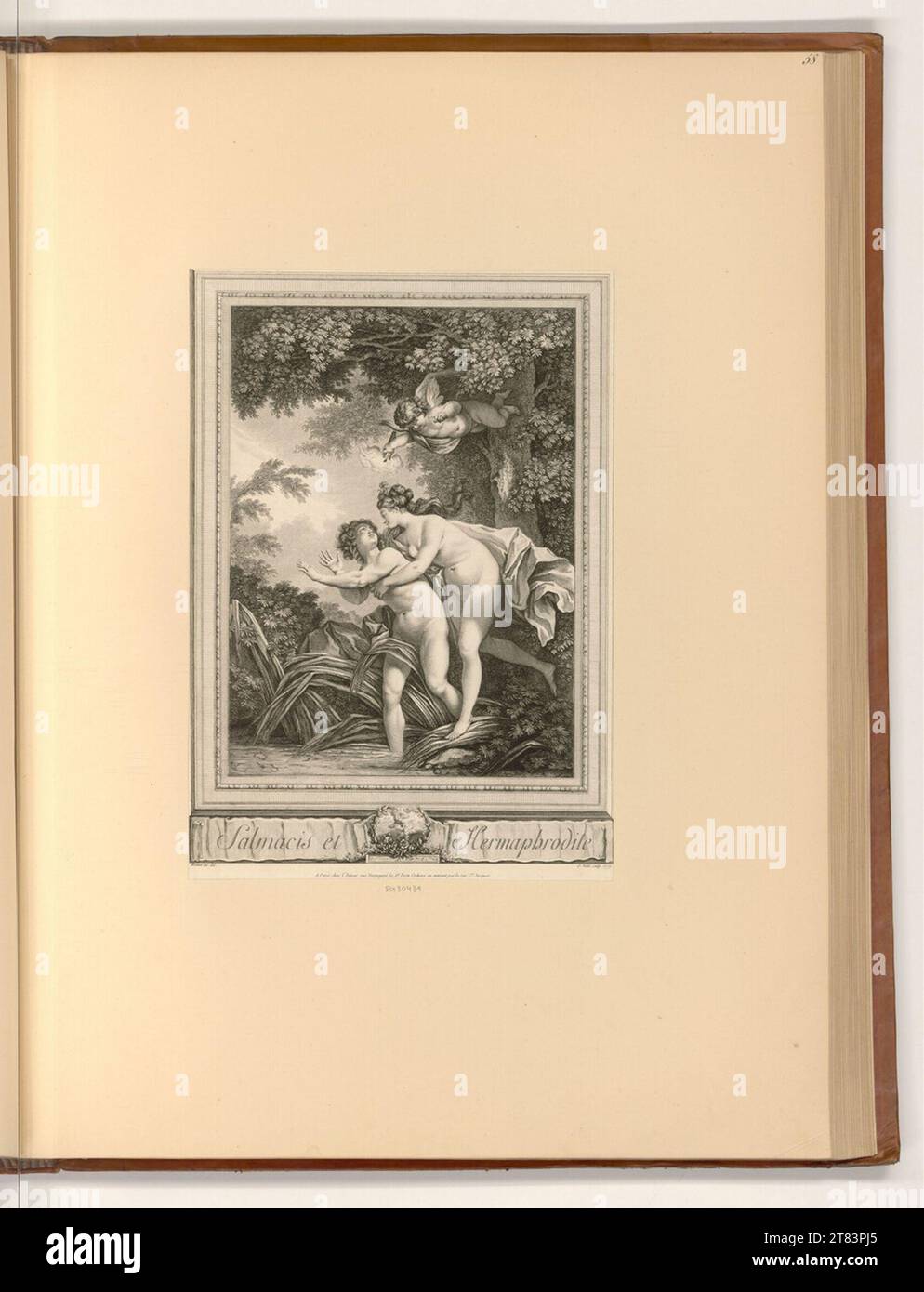Géraud Vidal (Engraver) Salmacis und Hermaphrodite. Kupferstich, Ätzung 1779 , 1779 Stockfoto