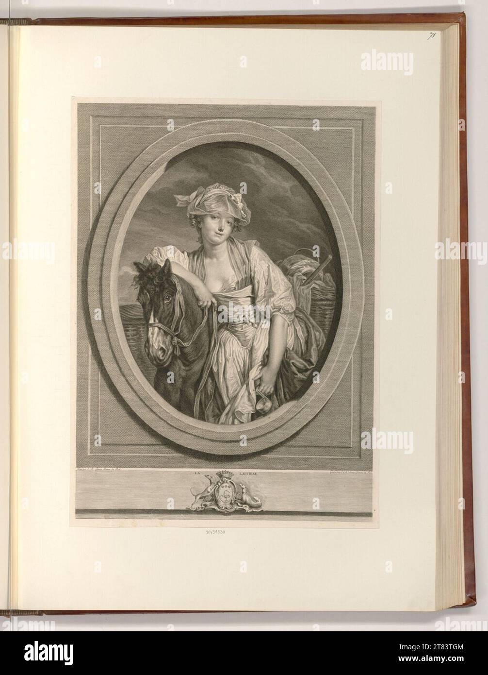 Jean Charles Le Vasseur (Engraver) die Milchfrau. Kupferstich, Ätzung 1780-1805 , 1780/1805 Stockfoto