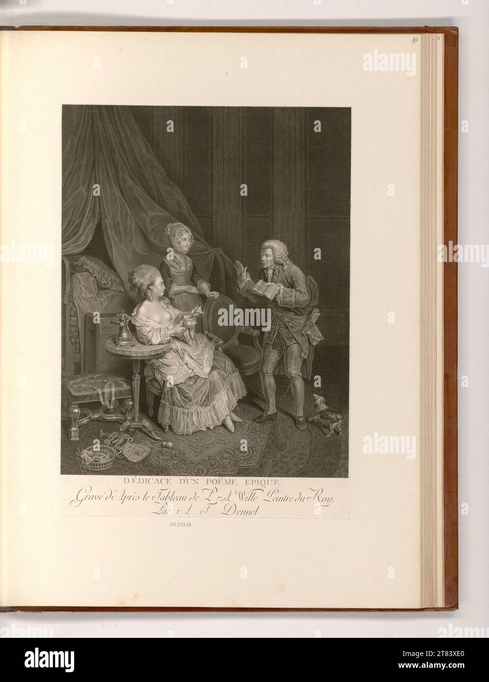 Antoine Francois Dennel (Gravierer) Widmung eines epischen Gedichts. Kupferstich, Ätzung 1760-1815 , 1760/1815 Stockfoto