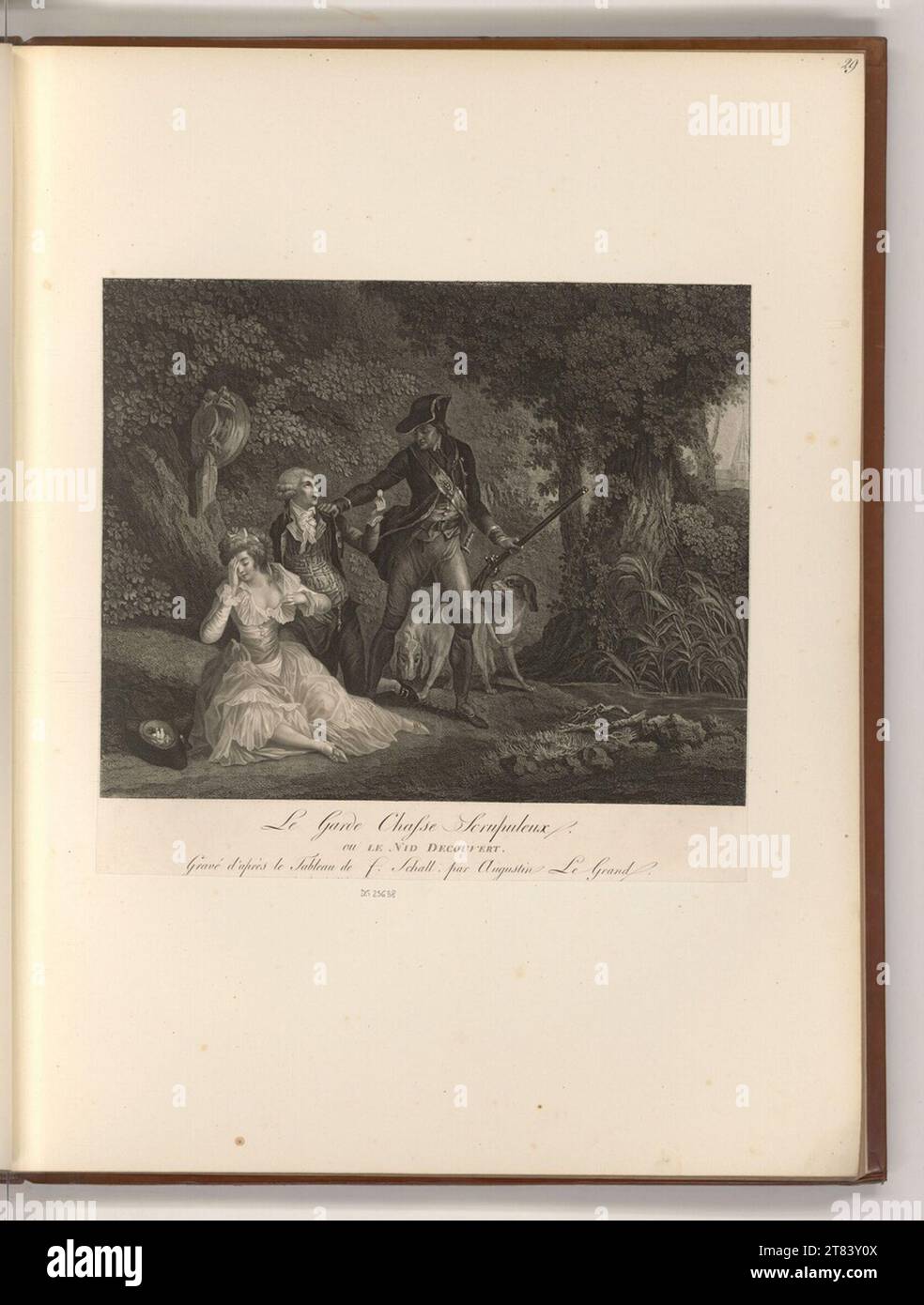 Auguste Claude Simon Legrand (Engraver) der gewissenhafte Jagdwächter. Ätzung, Interpunktionsart 1785-1815 , 1785/1815 Stockfoto