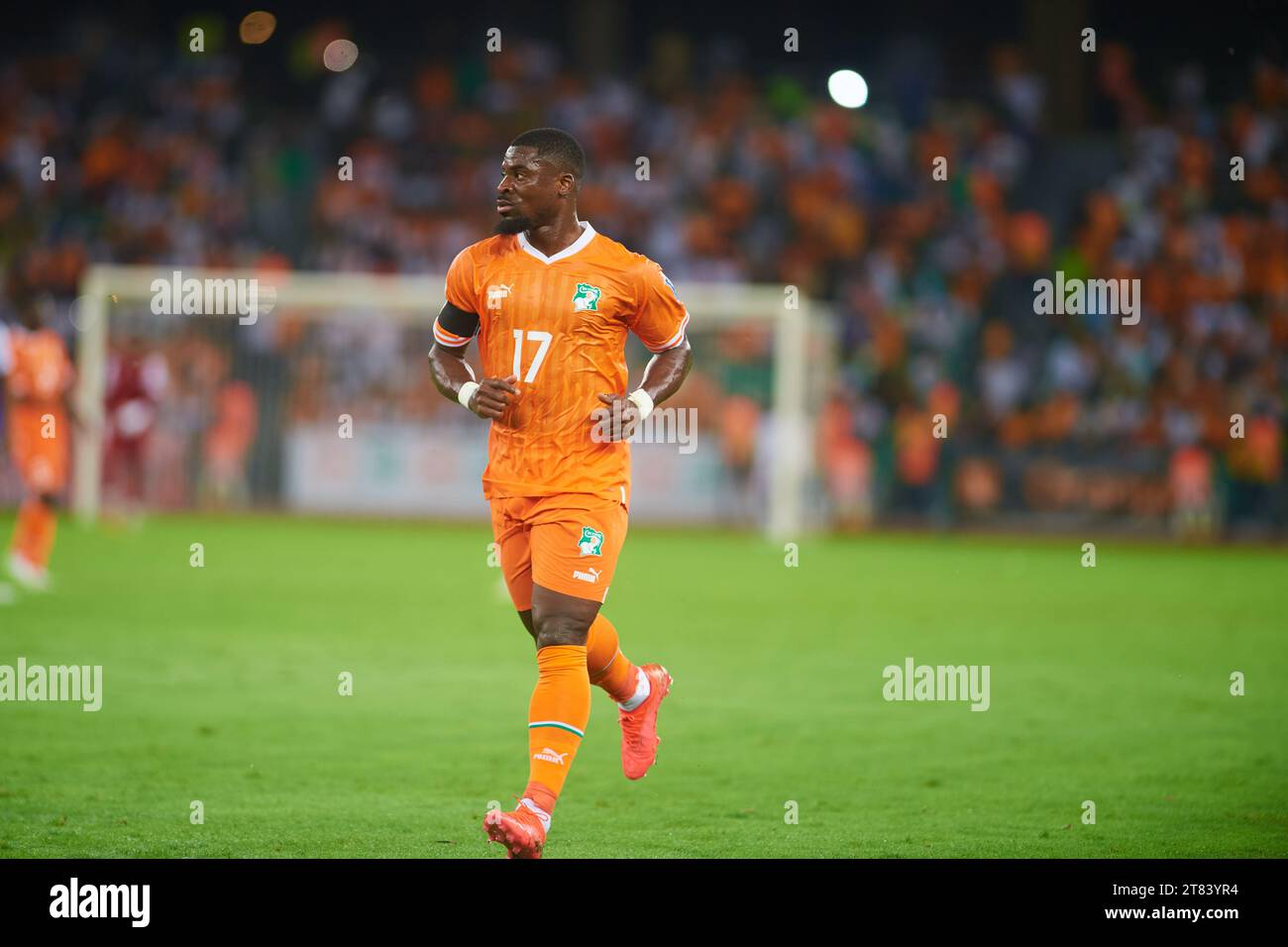 Serge Aurier, Kapitän der Elfenbeinküste, während des Spiels Elfenbeinküste gegen Seychellen Stockfoto