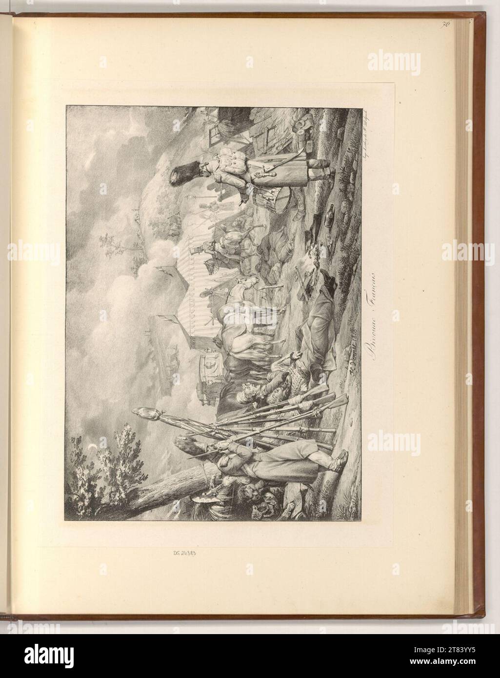 Francois Séraphin Delpech (Engraver) französisches Biwak. Lithographie um 1818 Stockfoto