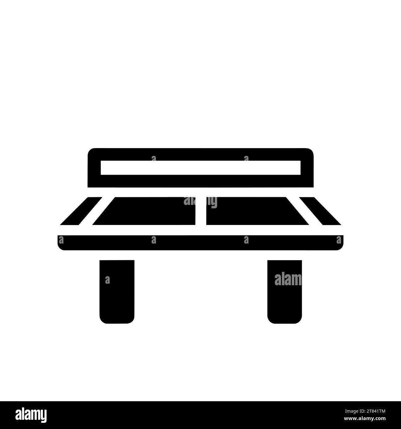 Tischtennisplatte. Schwarze Silhouette einer Tischtennisplatte oder Tischtennisplatte. Vektorabbildung Stock Vektor