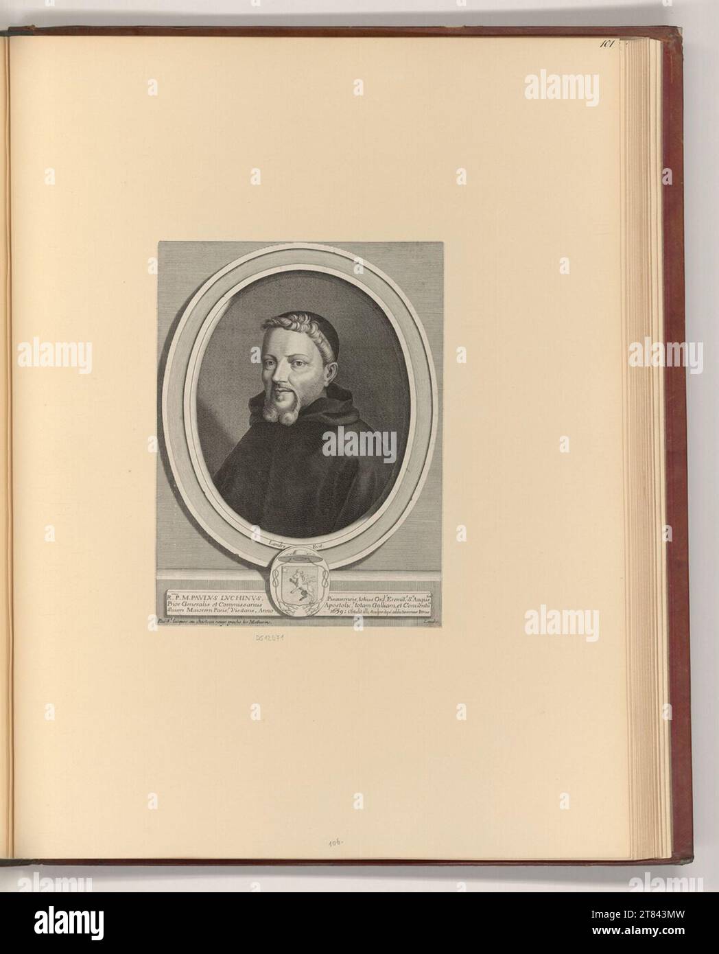 Pierre Landry (Gravierer) Porträt eines Priesters. Kupferstich 1659 , 1659 Stockfoto