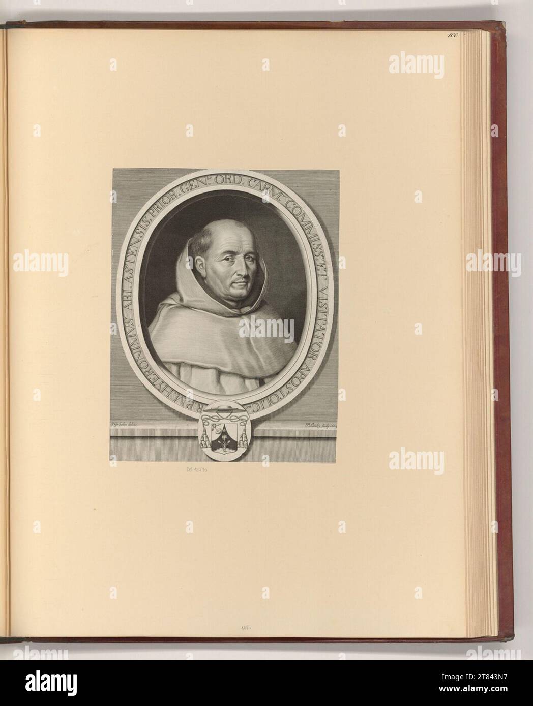 Pierre Landry (Gravierer) Porträt eines Priesters. Kupferstich 1663 , 1663 Stockfoto