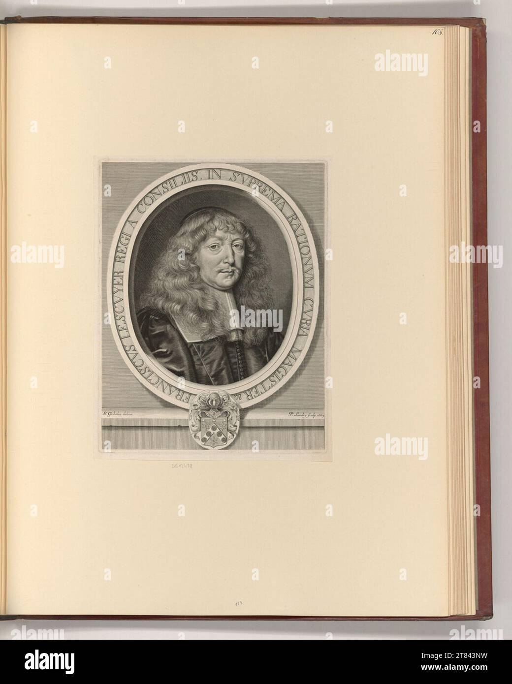 Pierre Landry (Engraver) PortRIs Franis Lescuney. Kupferstich 1663 , 1663 Stockfoto