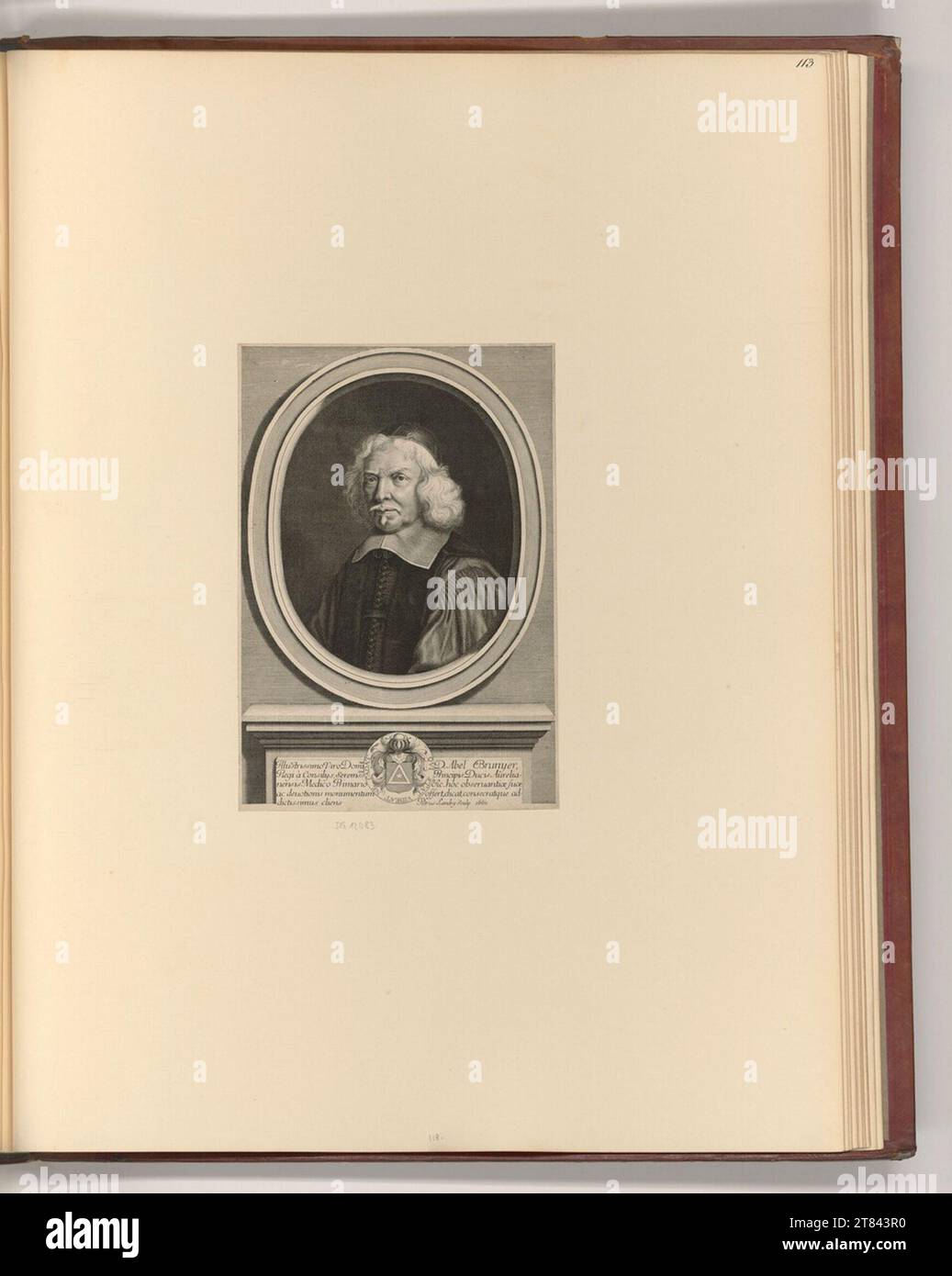 Pierre Landry (Engraver) Porträt Abel Brunier. Kupferstich 1661 , 1661 Stockfoto