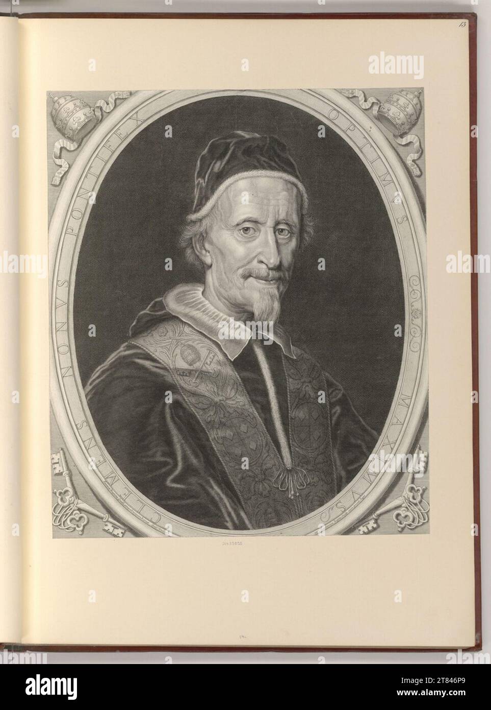 Giovanni Battista Gaulli gen. Bacciccio Portrait Clemens IX .. Kupferstich 1654-1669 , 1654/1669 Stockfoto