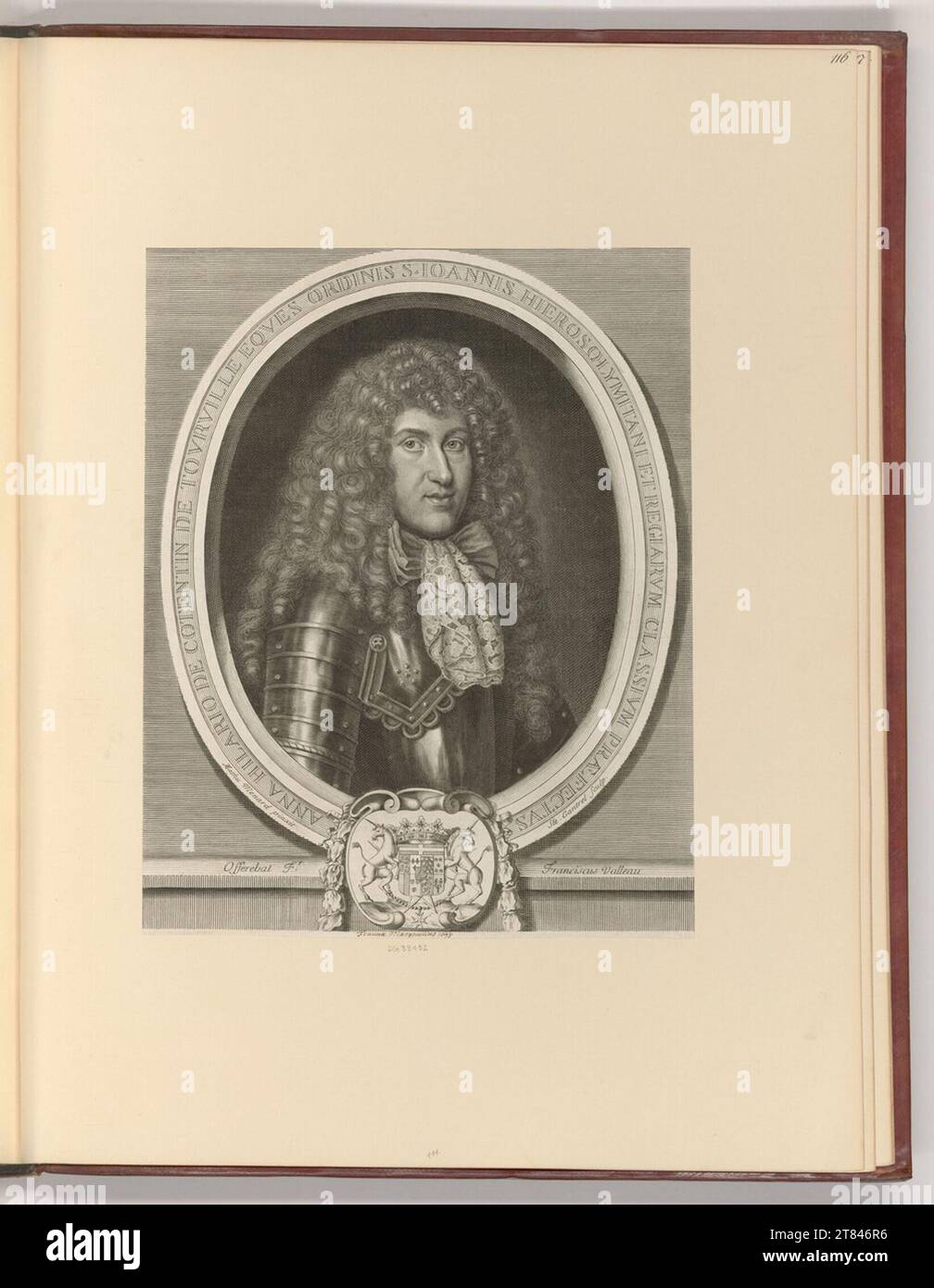 Etienne Gantrel Porträt Anne Hilarion de Costentin de Tourville. Kupferstich, Lochstich 1665-1706 , 1665/1706 Stockfoto