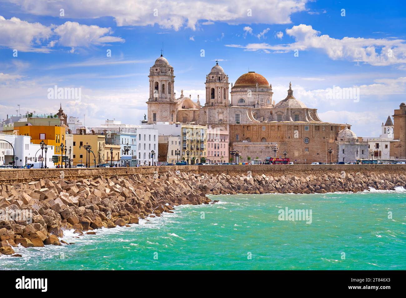 Cadiz, Blick auf die Kathedrale, Andalusien, Spanien Stockfoto