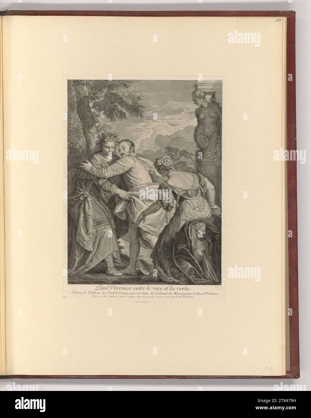 Louis Desplaces Paolo Veronese zwischen den allegorischen Figuren Tugend und Laster. 1682-1739 , 1682/1739 Stockfoto