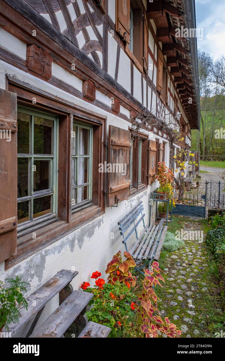 Fachwerkhaus in einem Bauerndorf in Deutschland Stockfoto