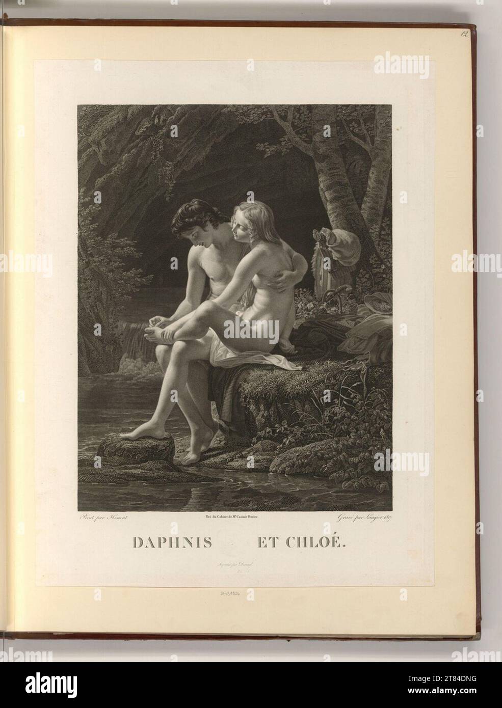 Jean Nicolas Laugier (Engraver) Daphnis und Chloe. Kupferstich, Ätzung 1817 , 1817 Stockfoto