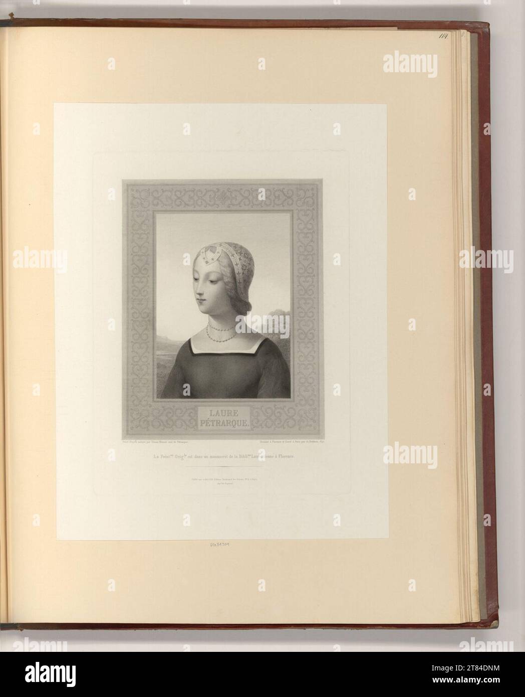 Eugène Augustin Bridoux (Gravurin) Laura Petrarch. Kupferstich, Ätzung 1842 , 1842 Stockfoto