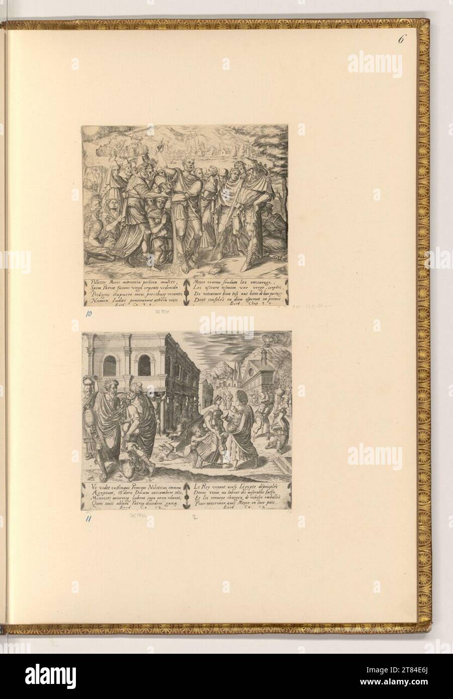 Pierre Woeiriot (Gravierer) der Appell des moses; der Auszug aus Ägypten. Kupferstich 1555-1596 , 1555/1596 Stockfoto