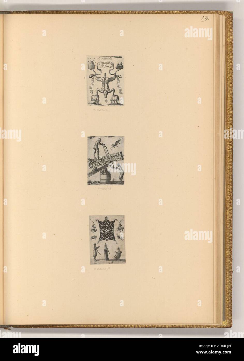 Jean Toutin (Gravierer) Ornamente und kleine Szenen. Kupferstich 1619 , 1619 Stockfoto